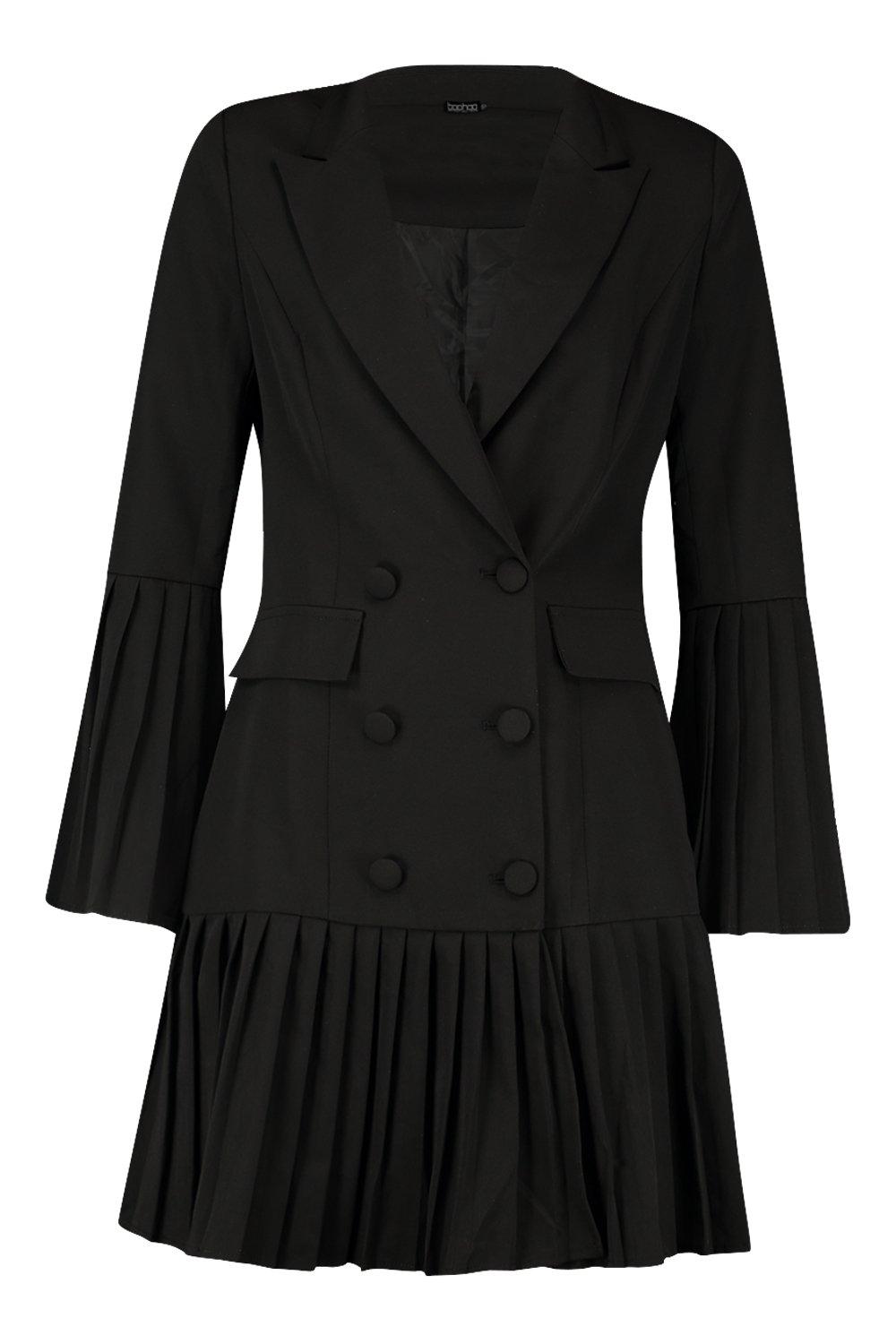 pleated blazer dress