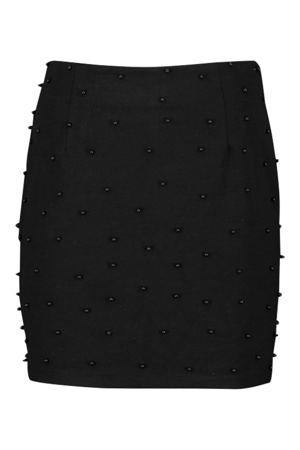 All Over Pearl Embellished Mini Skirt