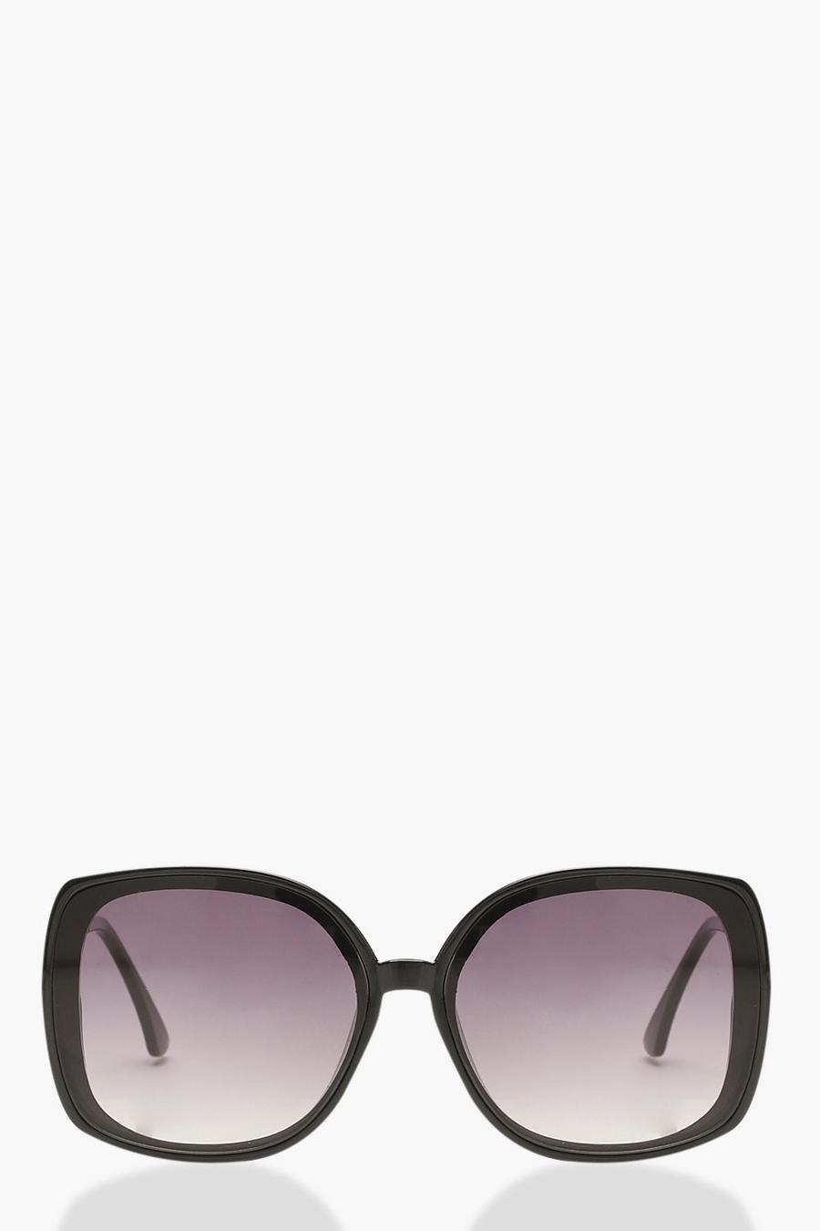 Gafas de sol redondas anchos con varilla metálica y lentes ahumadas image number 1