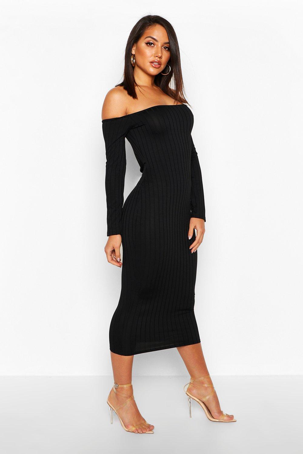 off shoulder midaxi dress