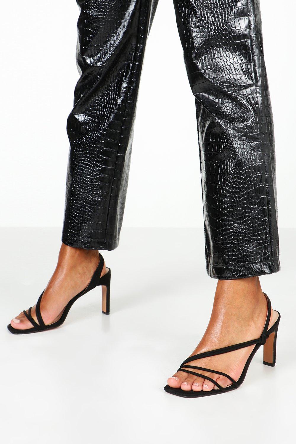black strappy low heels