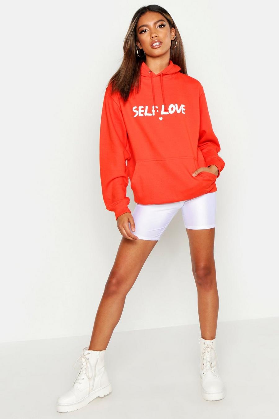 "Self love" hoodie med slogan image number 1