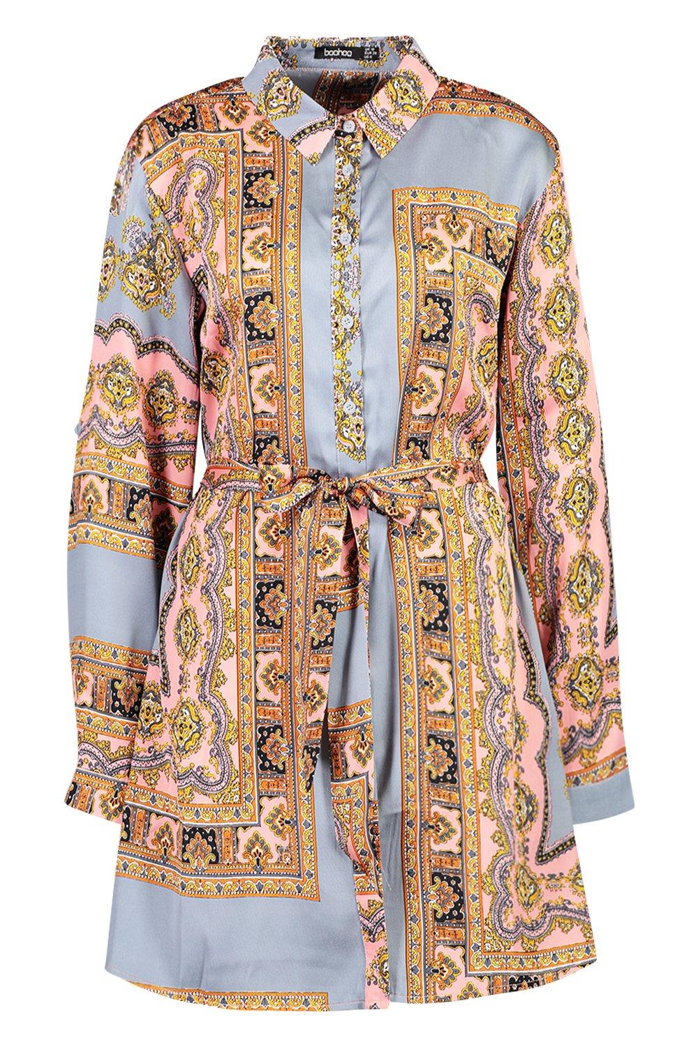 boohoo paisley print midi dress