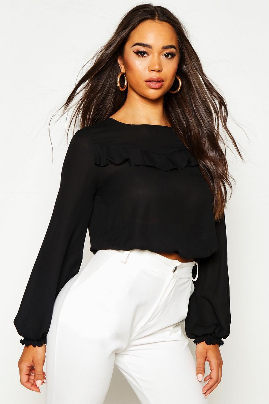 Woven Ruffle Detail Blouse image number 1