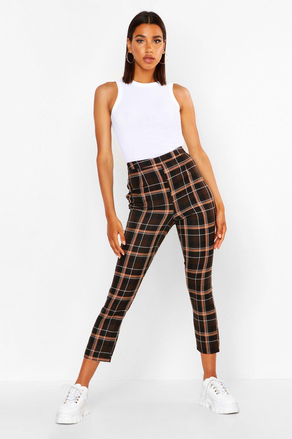 checkered tailored pants