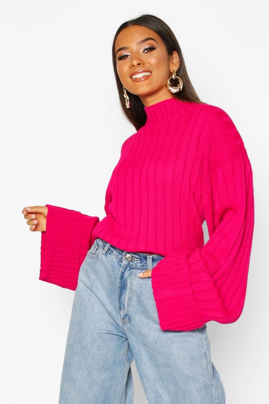 Maxi Wide Sleeve Wide Rib Jumper image number 1