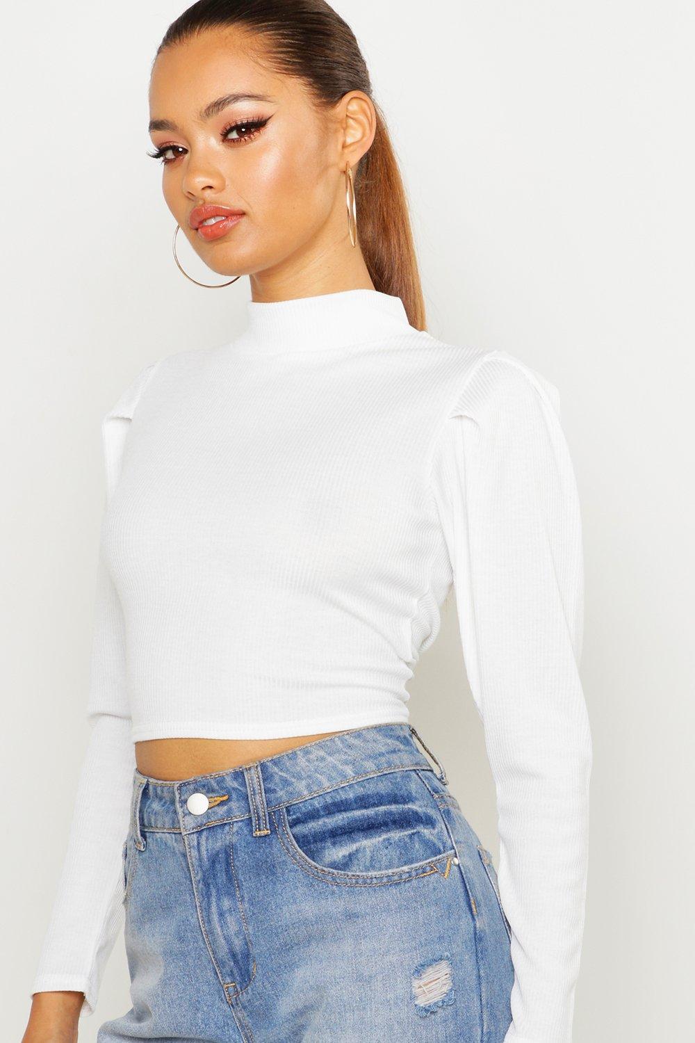 Puff sleeve best sale crop sweatshirt