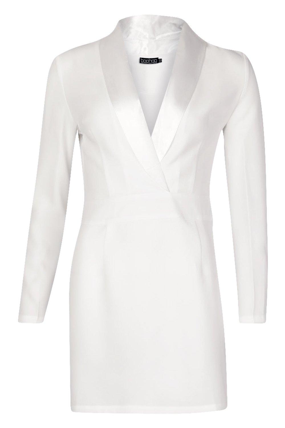 white fitted blazer dress