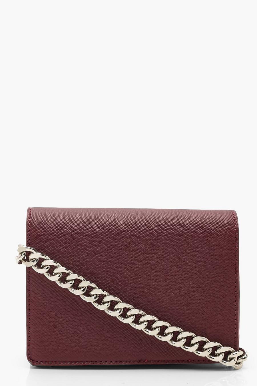 Berry Chunky Chain Hatch Cross Body Bag image number 1
