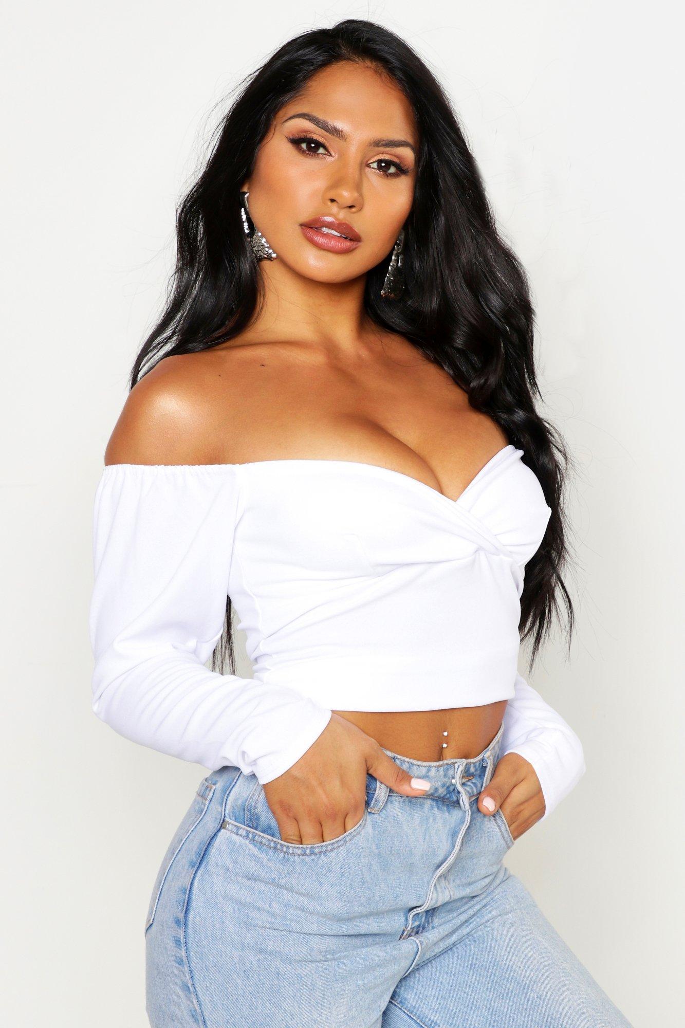 Puff Sleeve Bardot Top