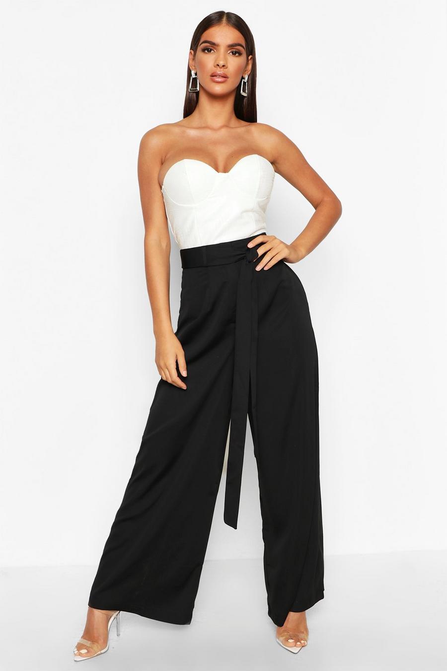 Tie Waist Luxe Wide Leg Trousers image number 1