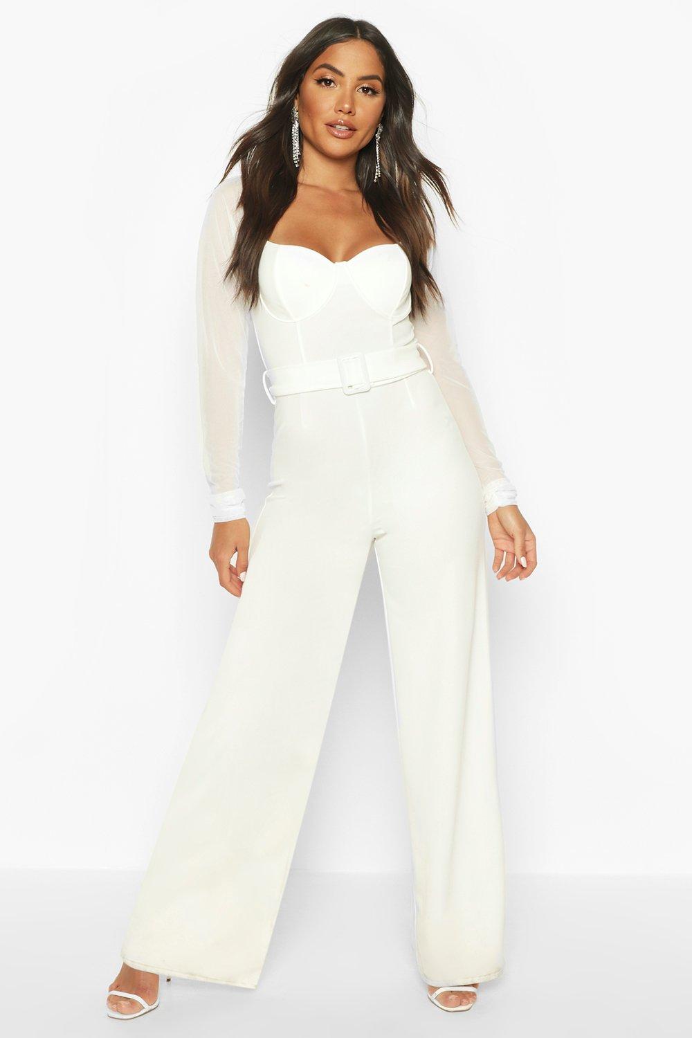 ivory wide leg jumpsuit