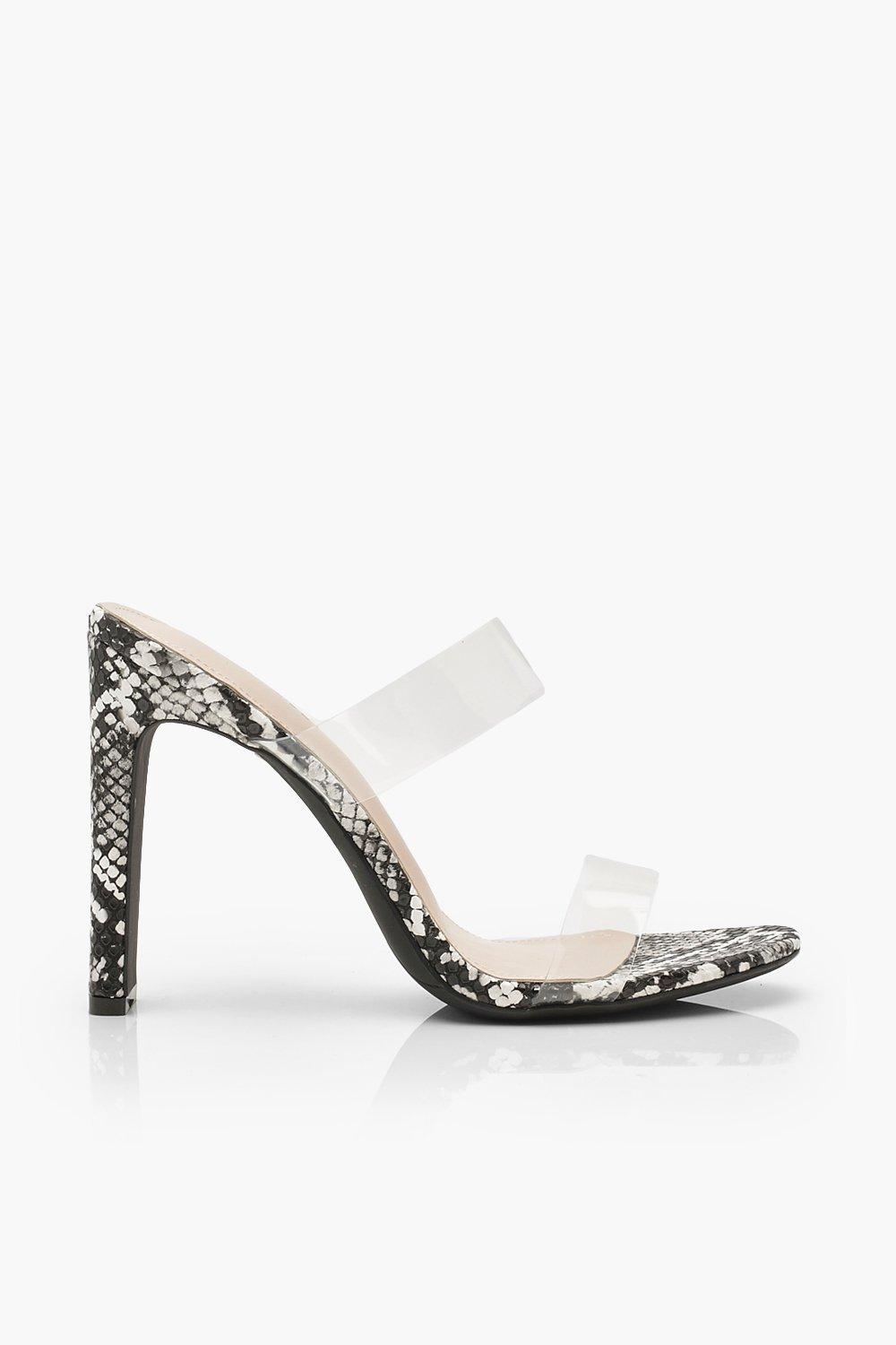 Snake hot sale clear heels