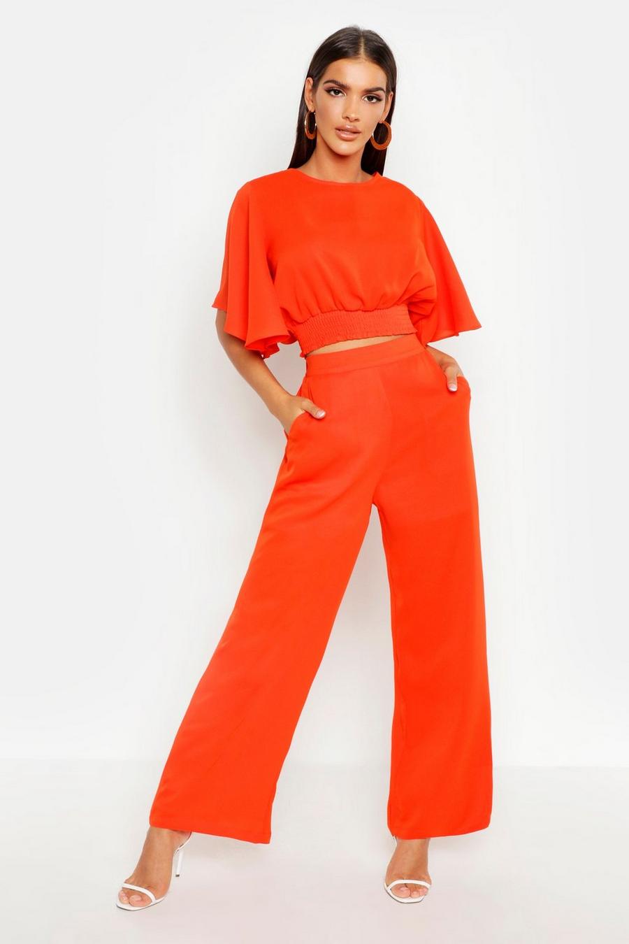 Flare Sleeve Wide Leg Trouser Co-Ord image number 1