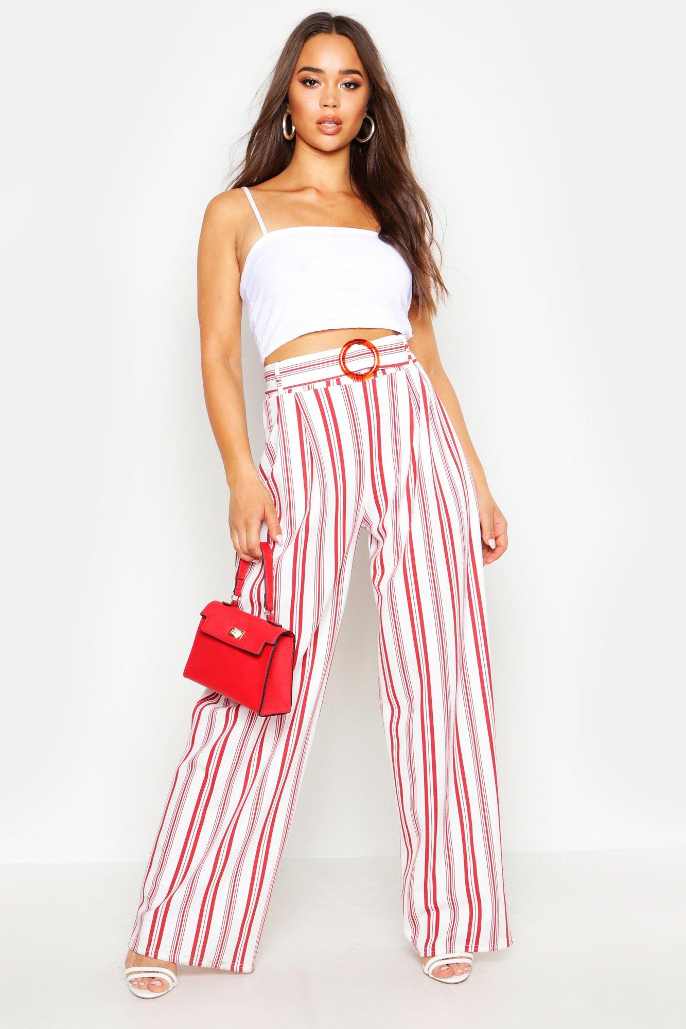 boohoo stripe trousers