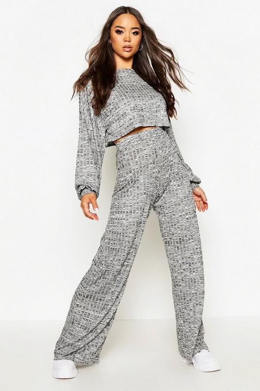 Oversized Slouch Crop Top&Wide Pants Coord Set | boohoo