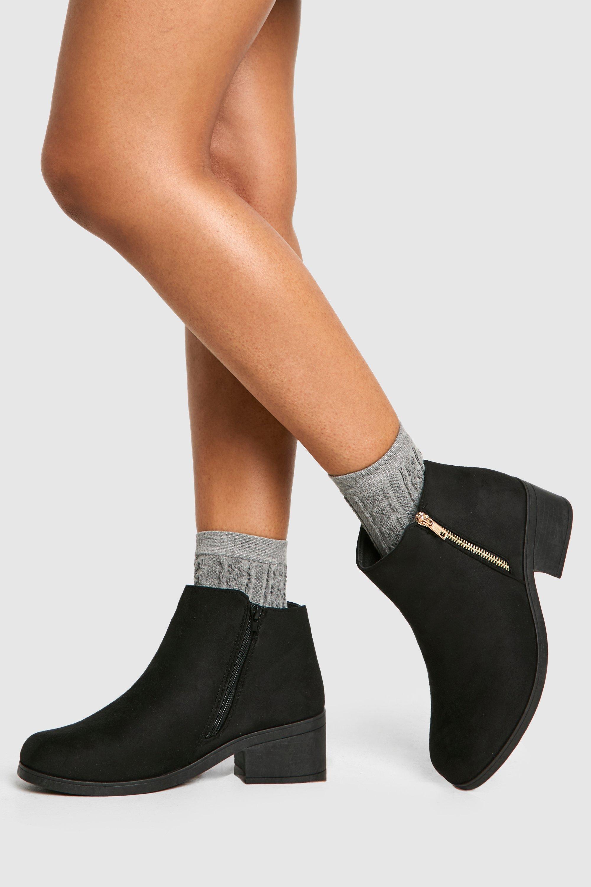 Wide Fit Zip Side Chelsea Boots boohoo