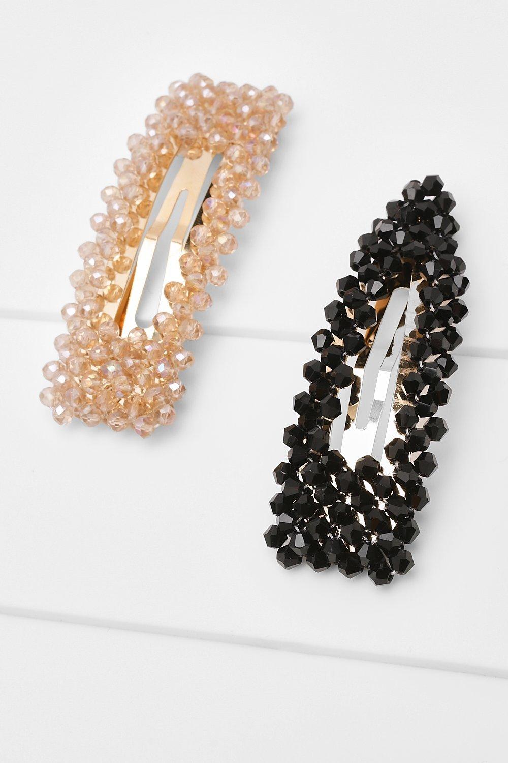 Crystal Bead Hair Clip 2 Pack