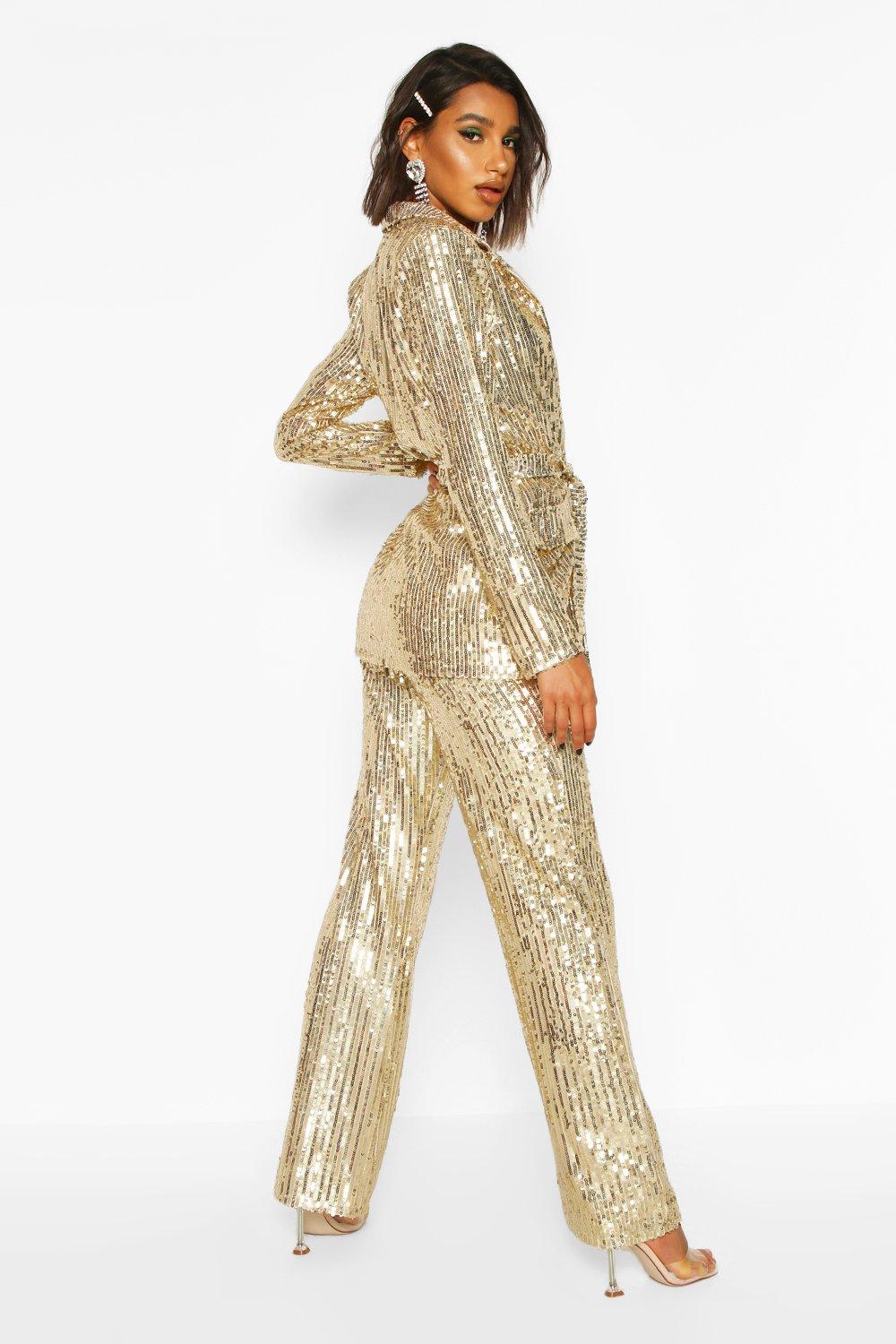 Golden Sequins PantsDefault Title  Sequin pant, Sequin dress outfit, Gold  sequin pants