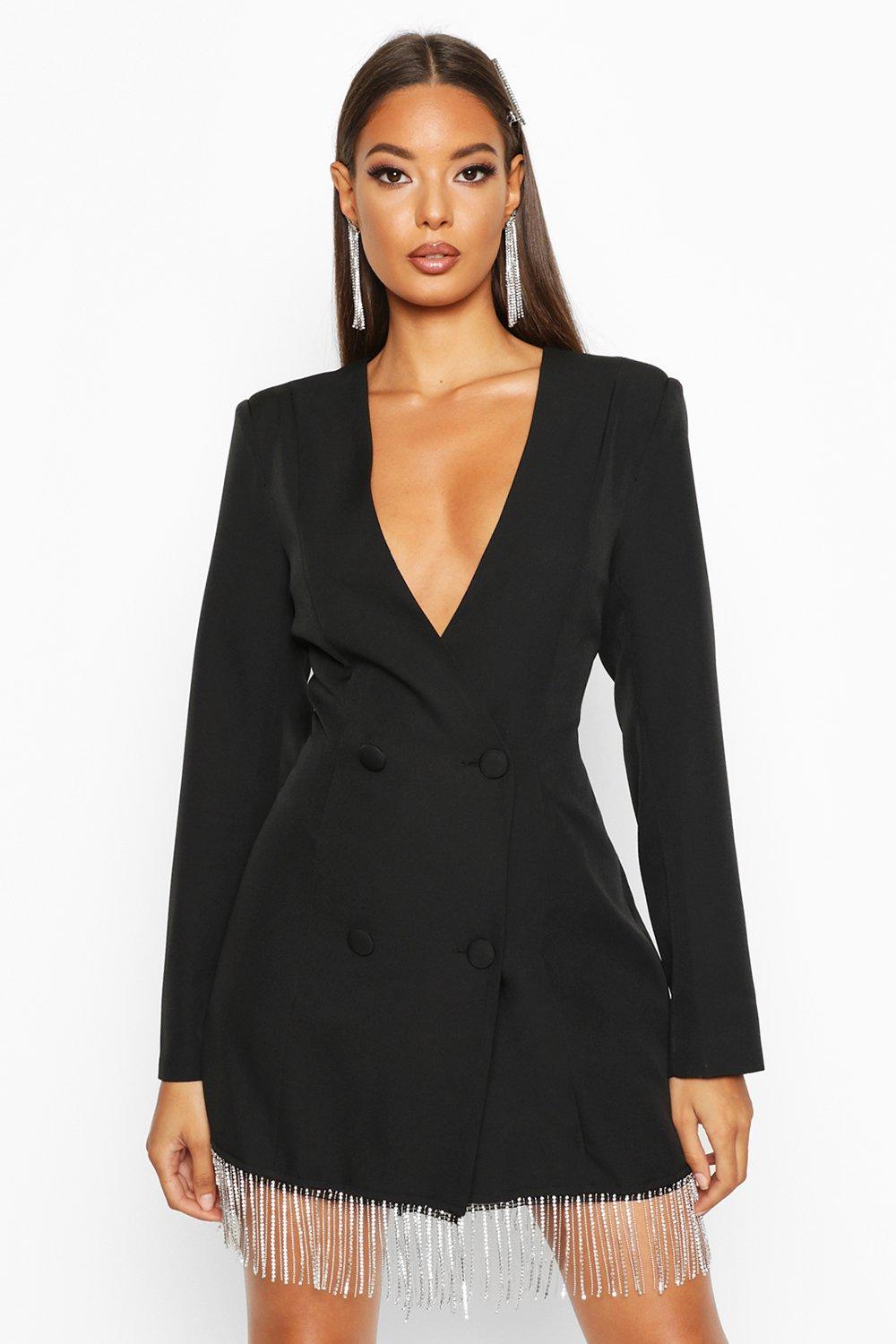 fringe blazer dress