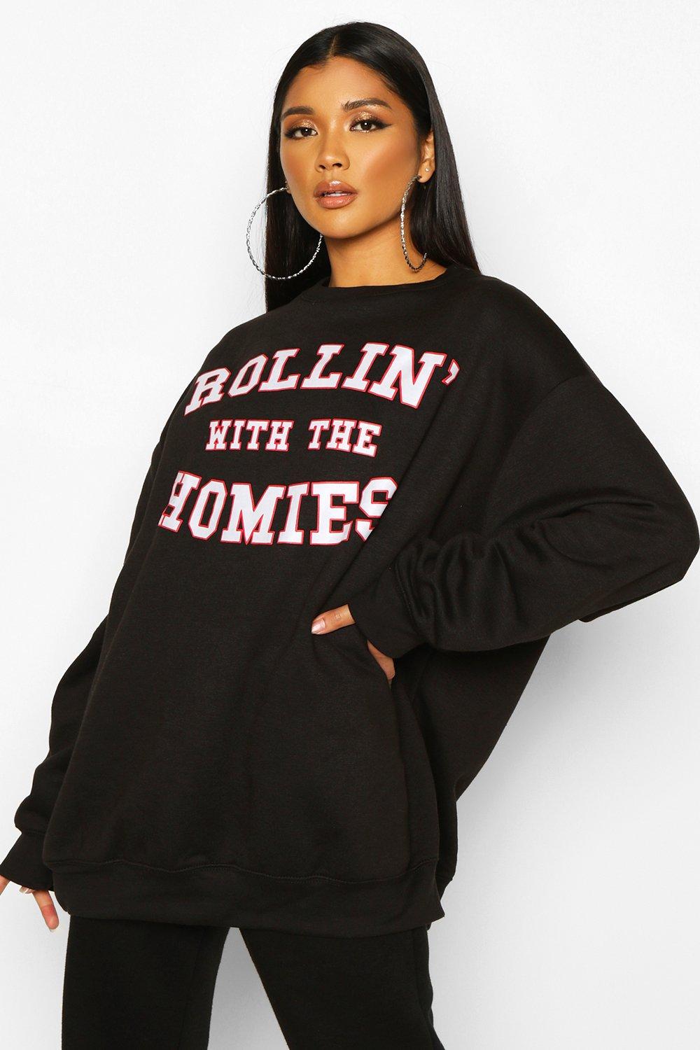 Plus Los Angeles Slogan Oversized Sweatshirt