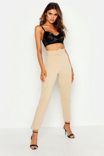 Belted Cigarette Pants stone