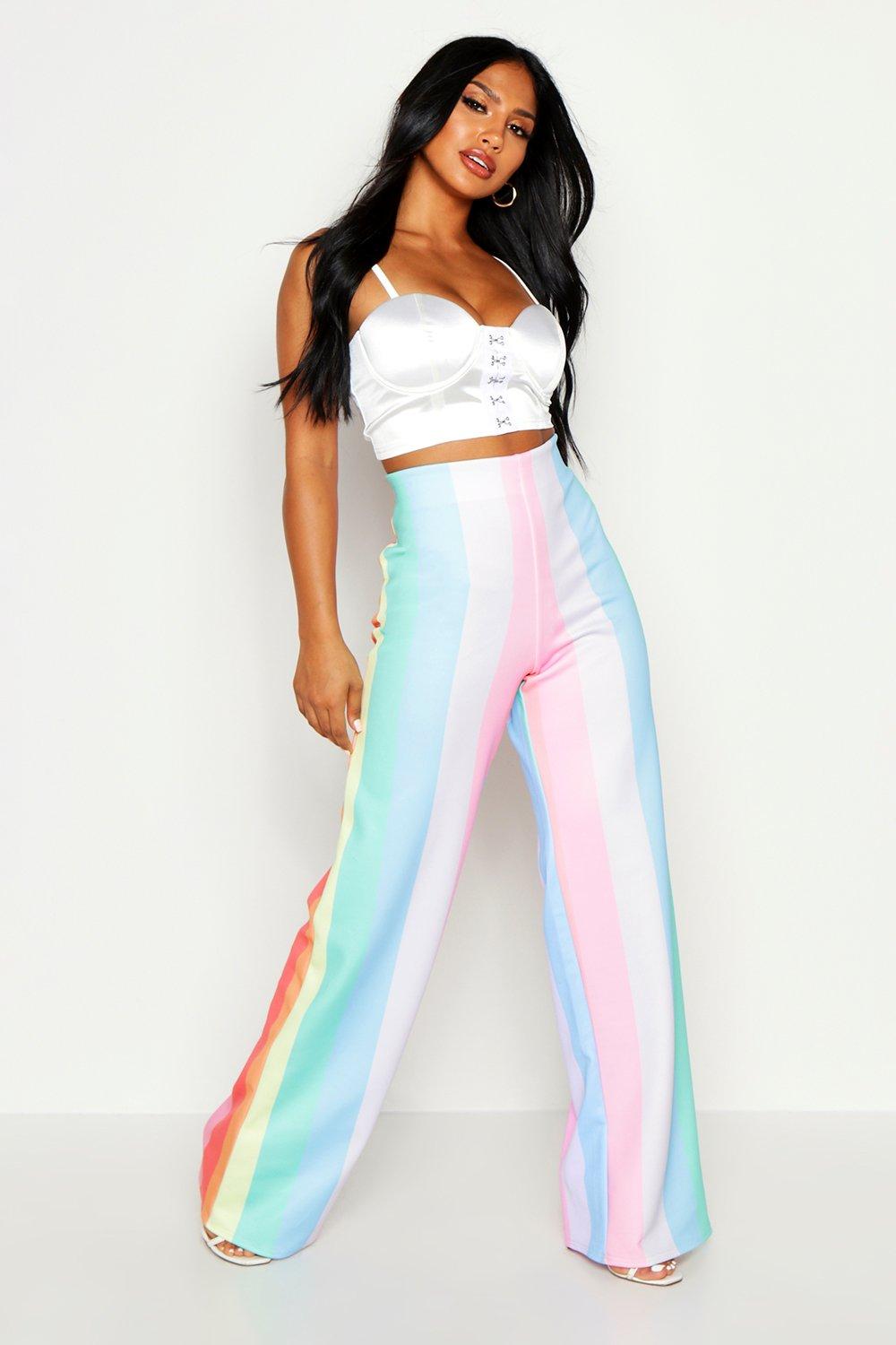 Pastel Stripe Wide Leg Pants