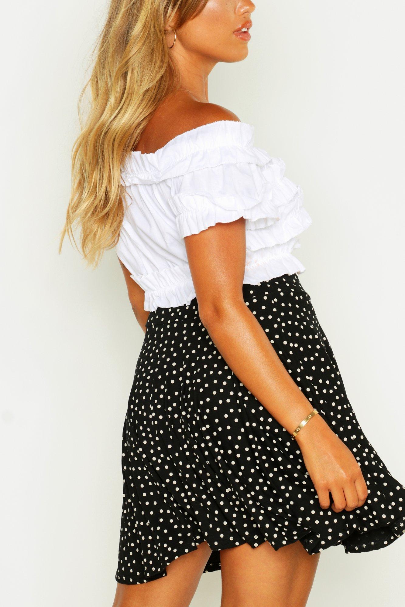 Polka dot skirt outlet boohoo