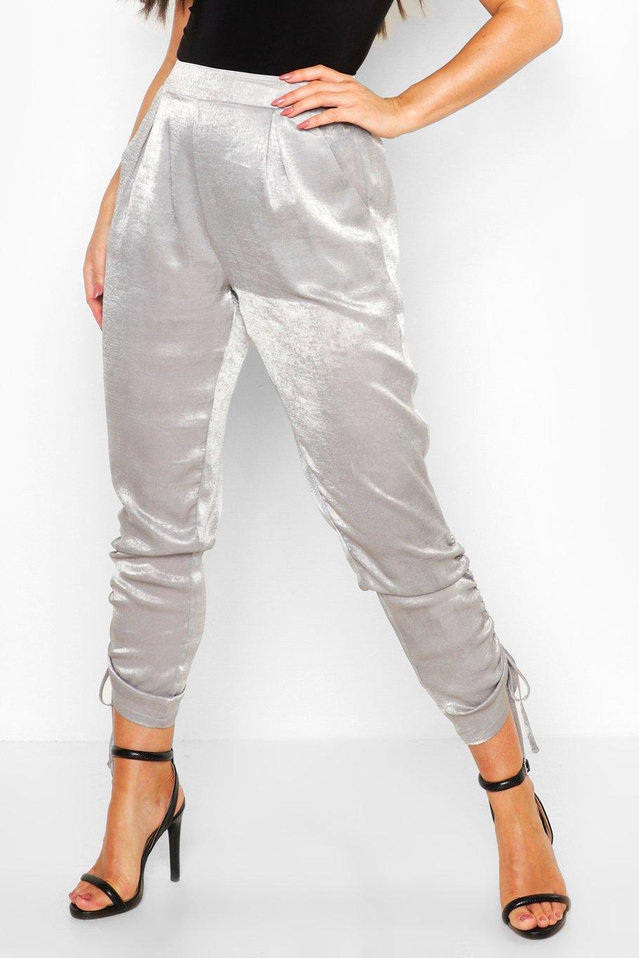 boohoo satin joggers