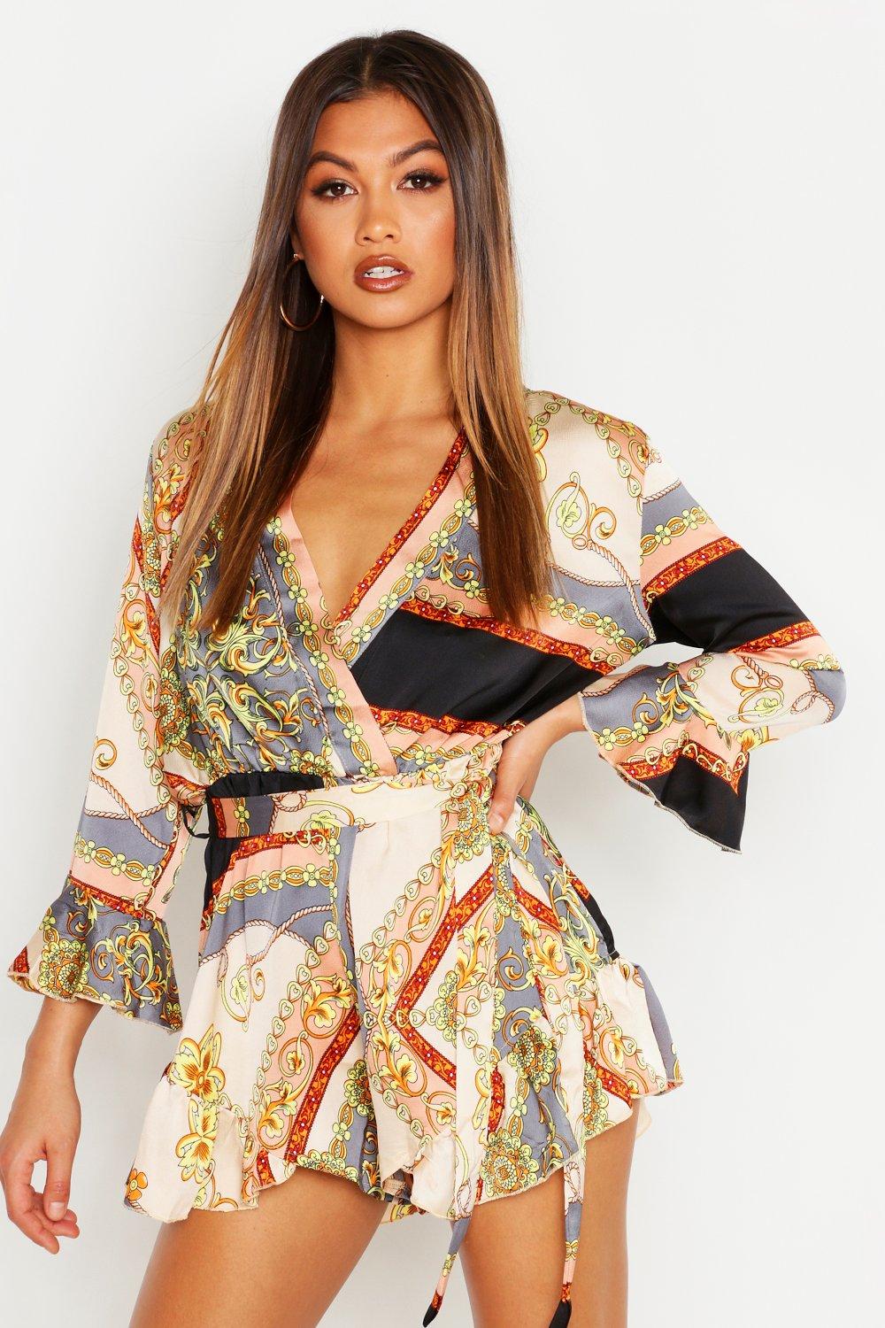 boohoo wrap playsuit