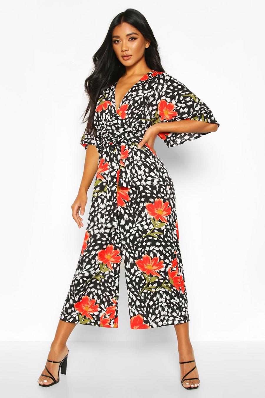 Mixed Print Culotte Jumpsuit image number 1
