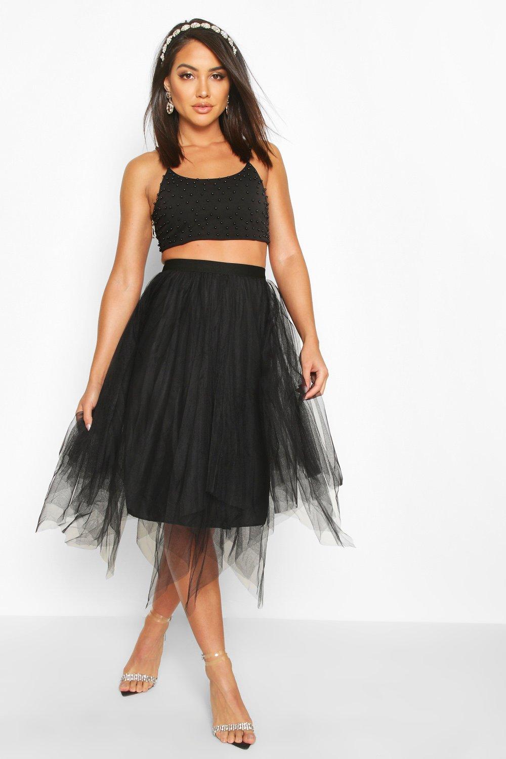 Black tulle hotsell skirt boohoo