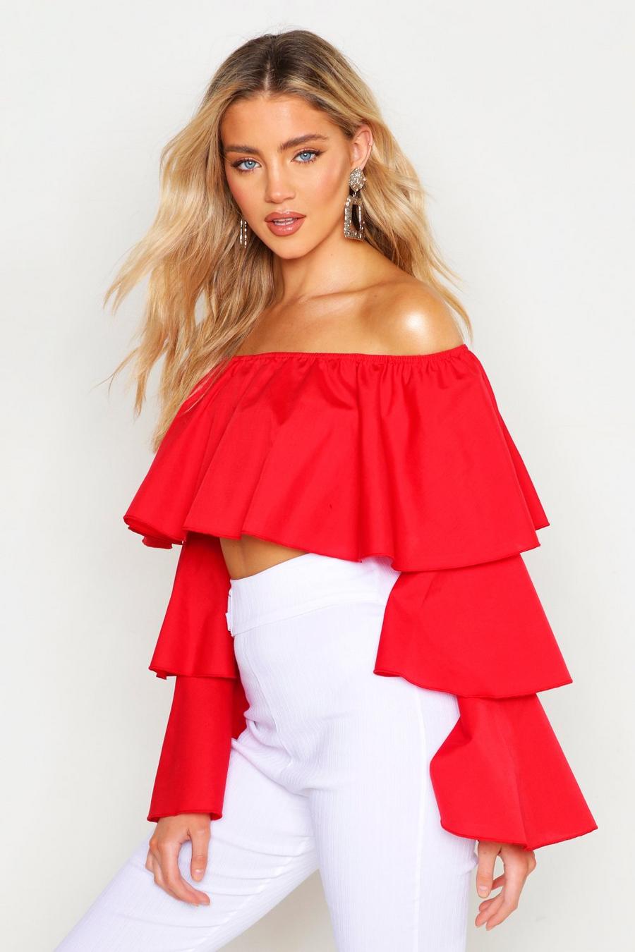 Ruffle Off The Shoulder Top image number 1