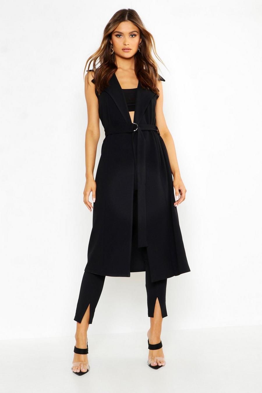 Belted Sleeveless Duster image number 1