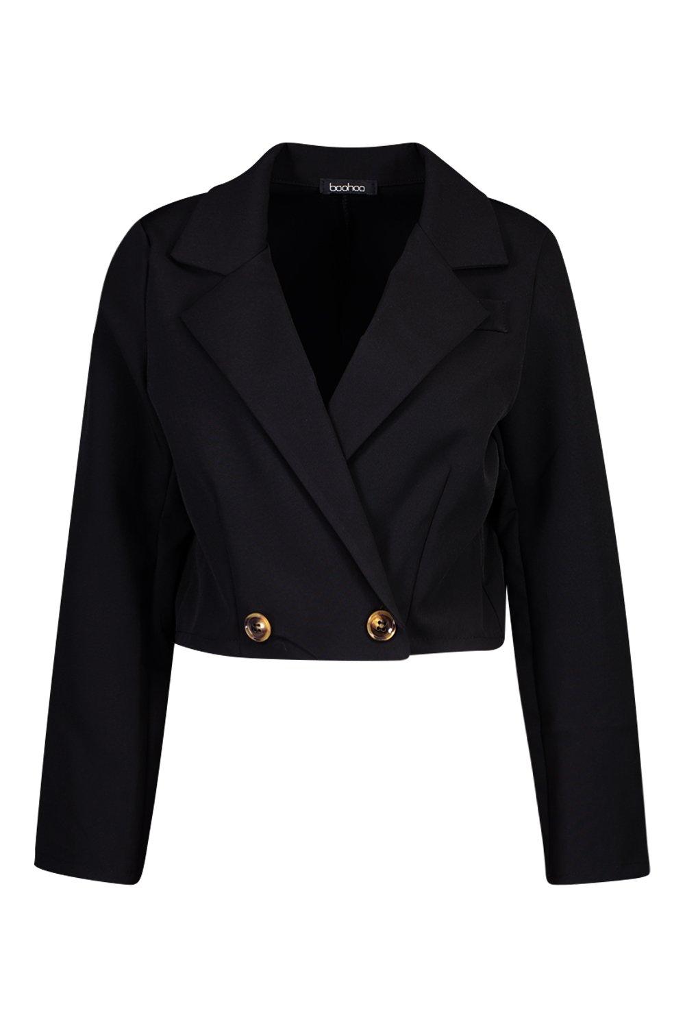 Boohoo cropped clearance blazer