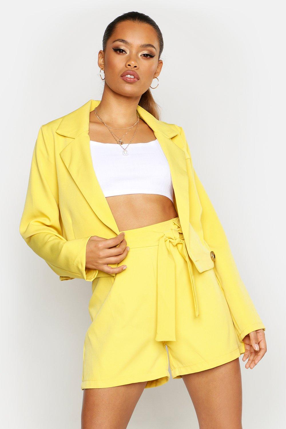 Boohoo cropped clearance blazer