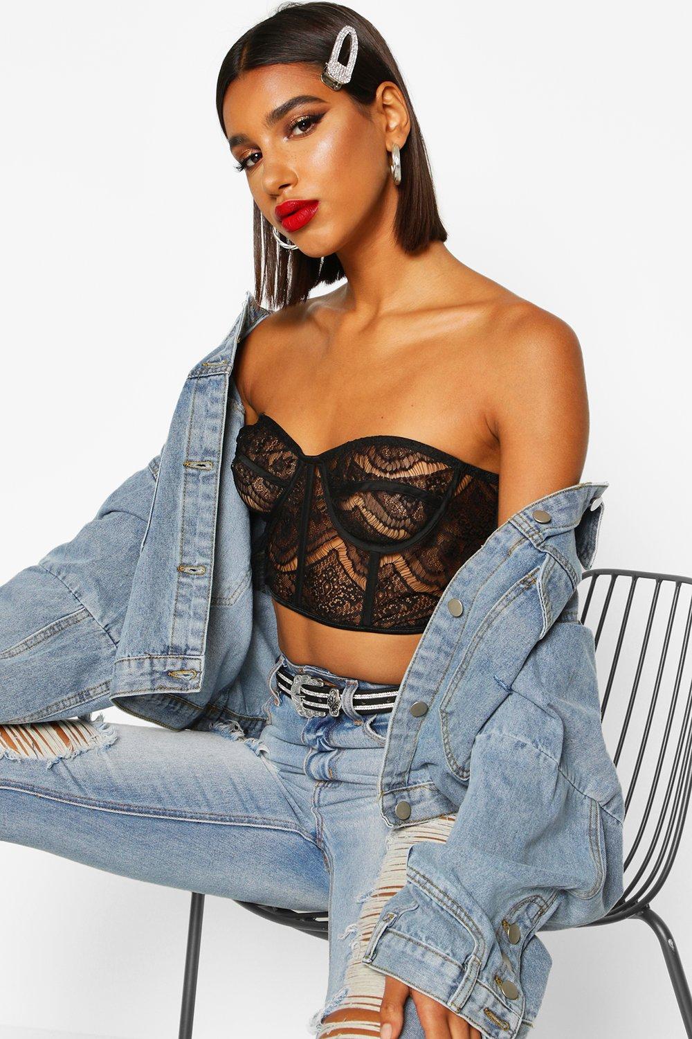 lace corset crop top