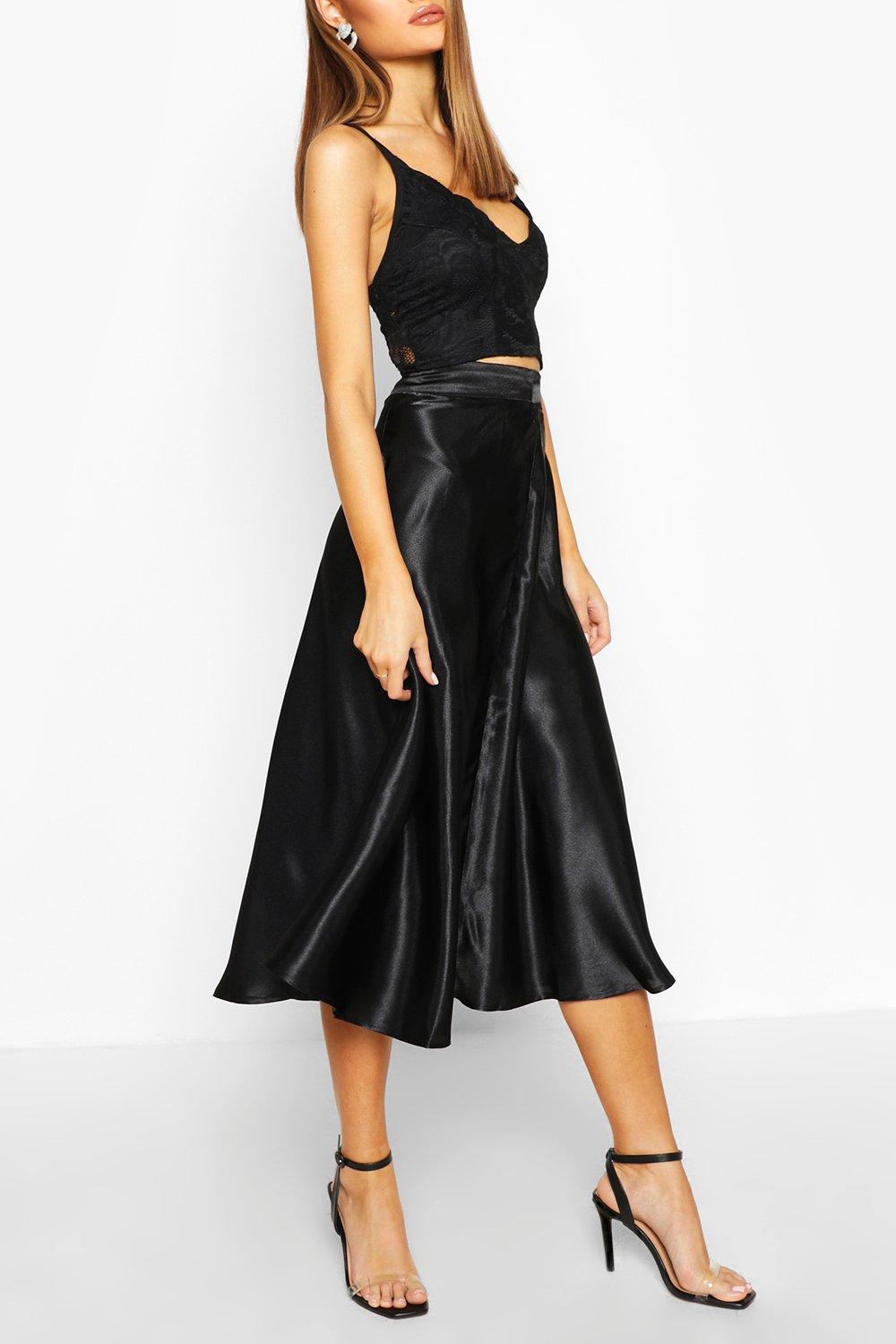 Satin Full Midi Skirt