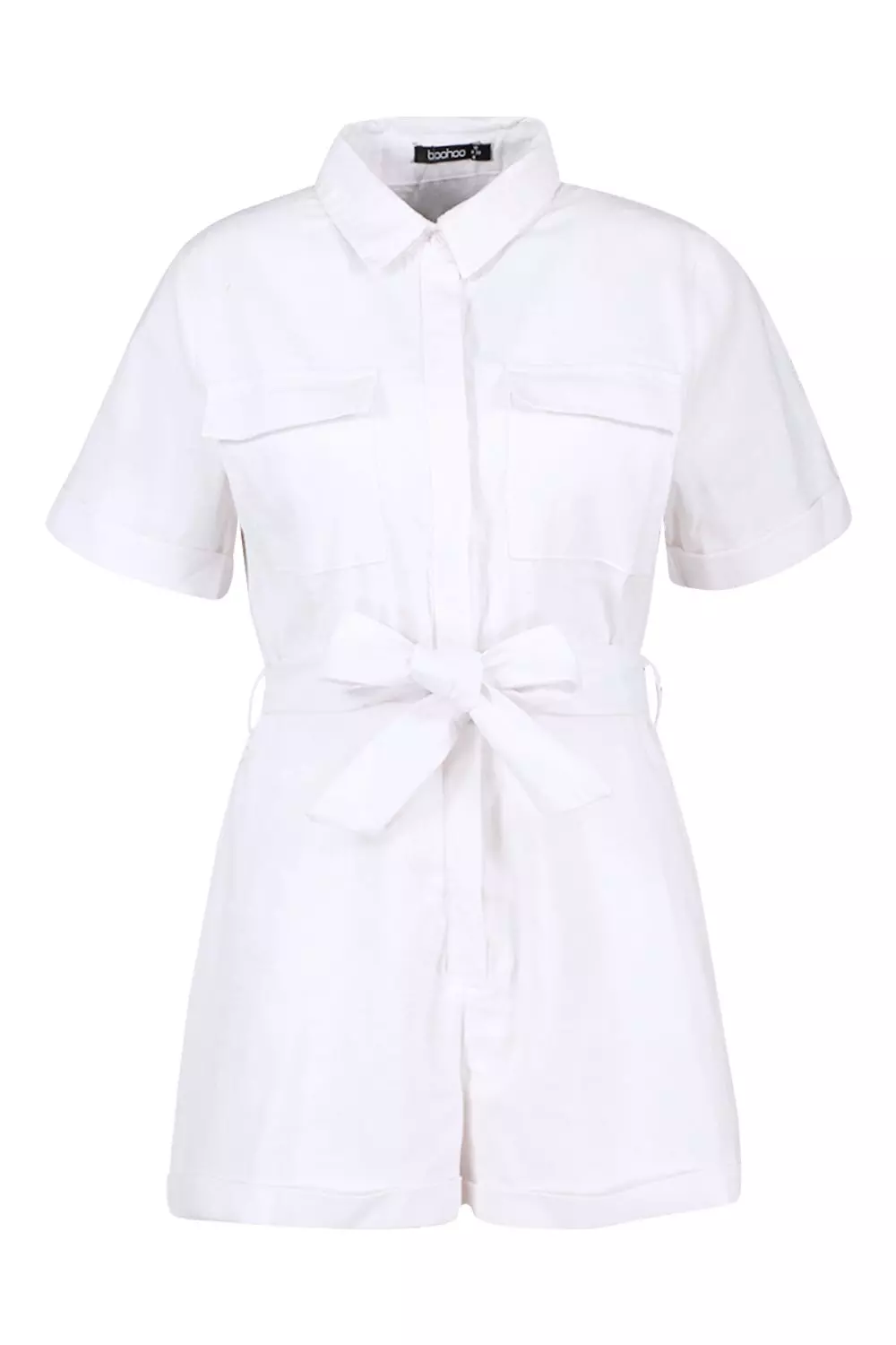 Ivory Cord Pocket Front Belted Playsuit alternative image