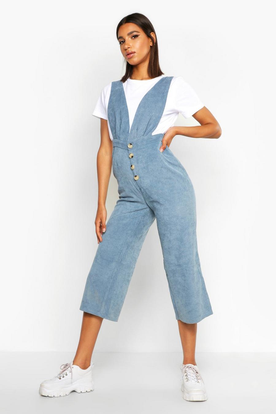 Baby Cord Button Front Culotte Pinafore Jumpsuit image number 1