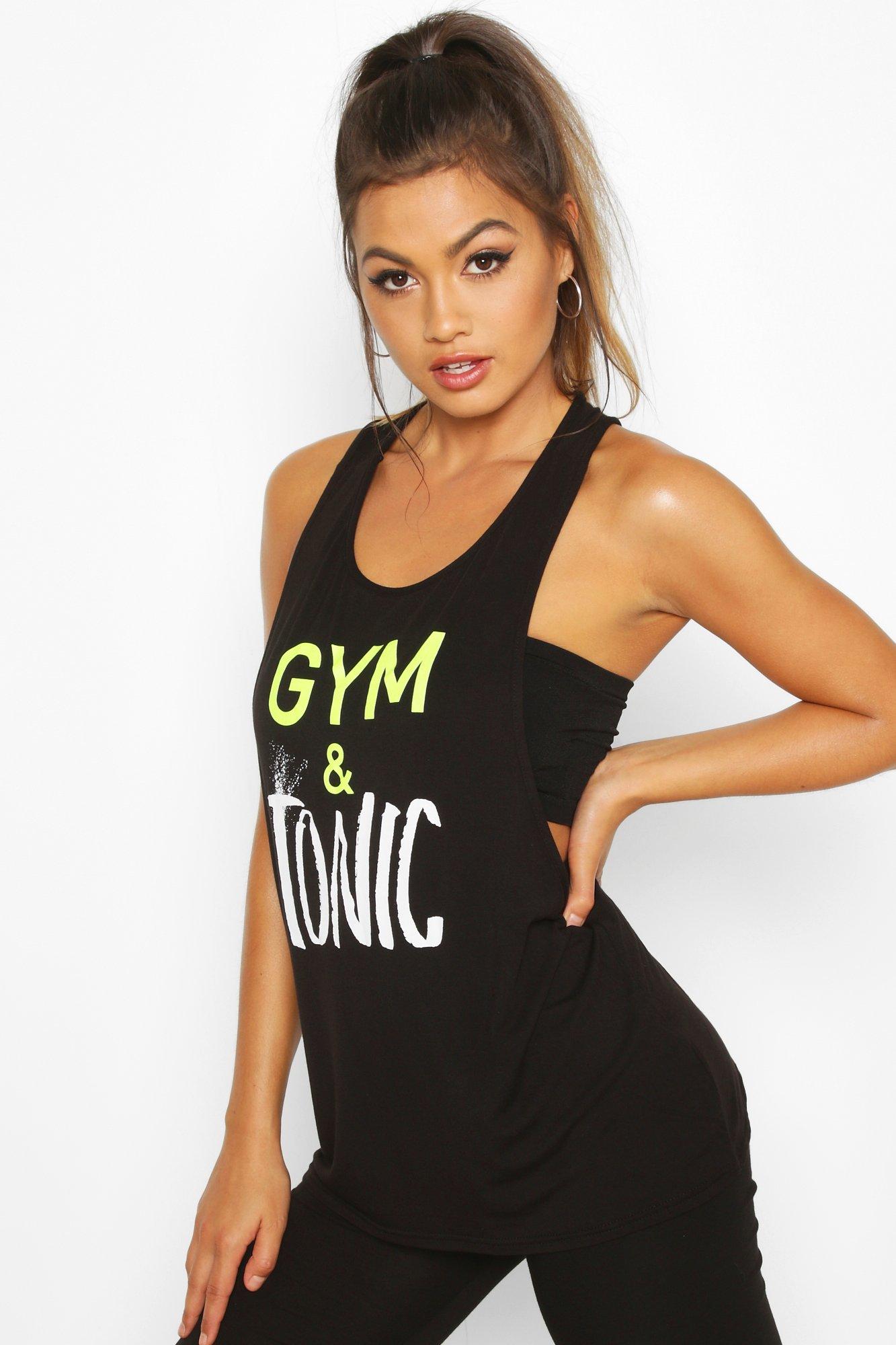 Slogan on sale gym tops