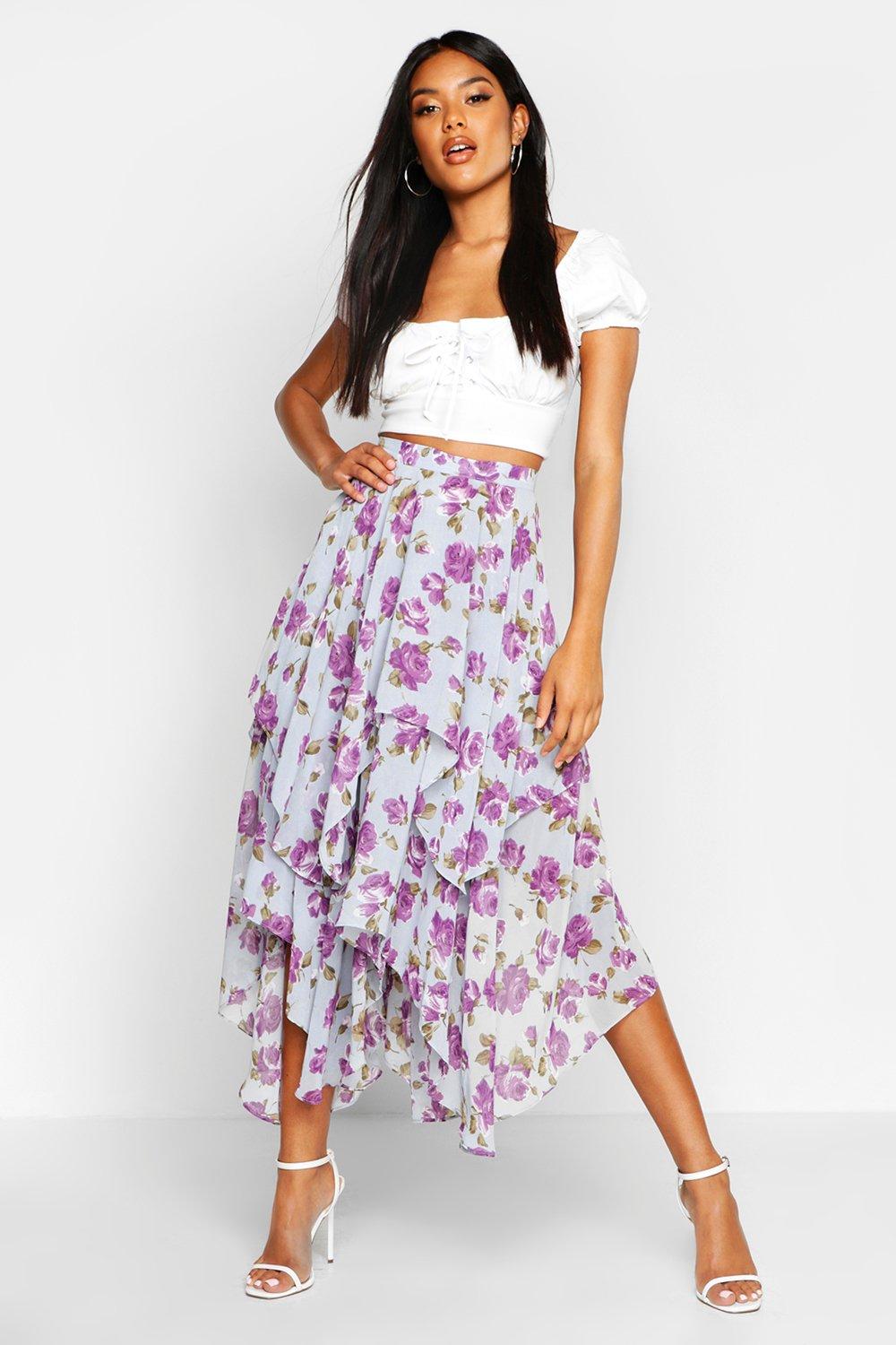 floral high low maxi skirt