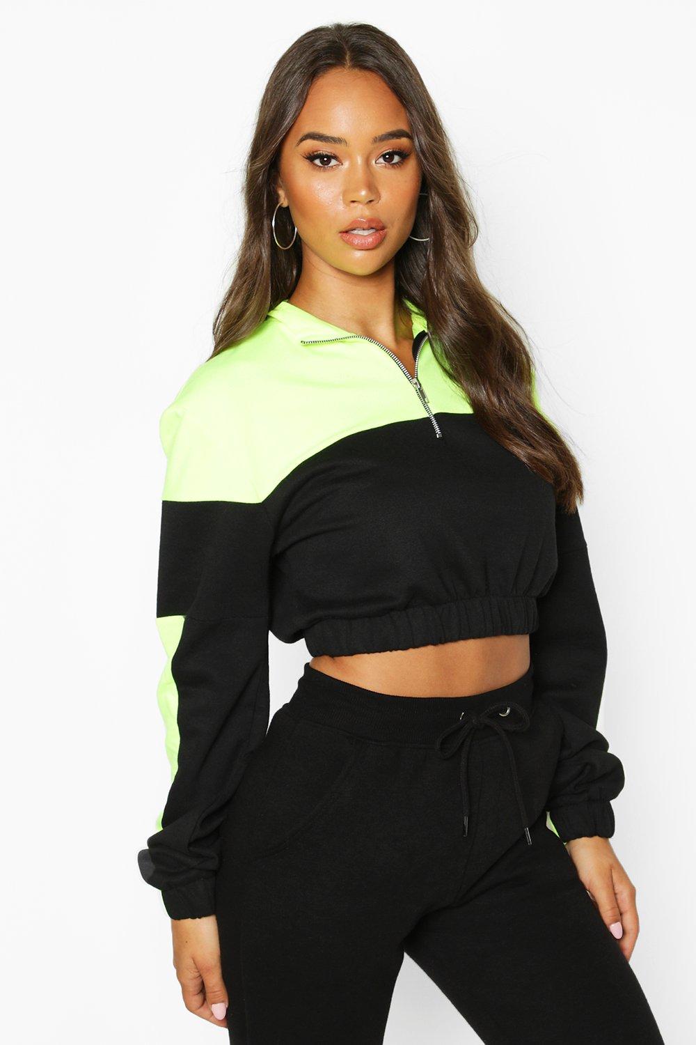 Cropped neon outlet sweatshirt