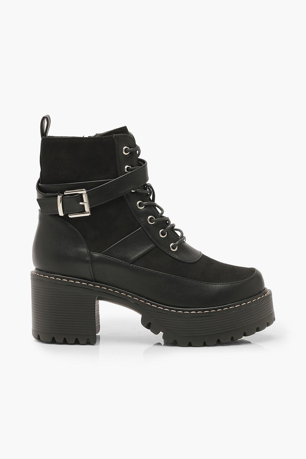 Midcalf Belt Buckle Black Boots Platform High Heel Shoes | Tajna Club EU44 /UK10/ USw13 / Other (Please State Below) / 16-17 cm