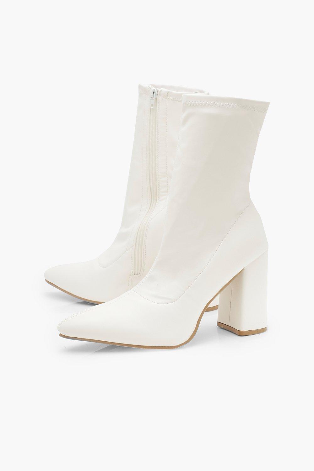 white pointed toe boots