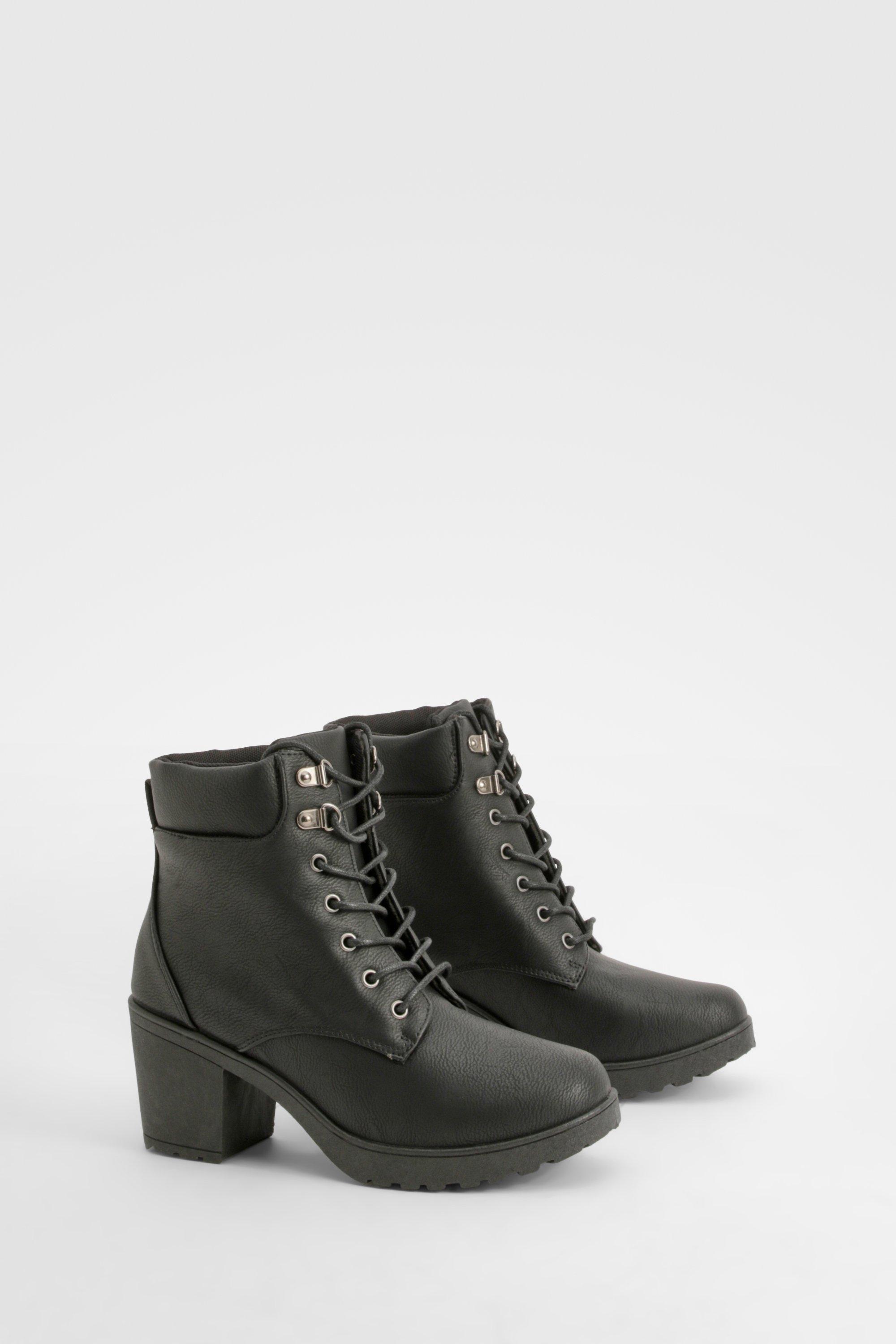 Low heel cheap combat boots