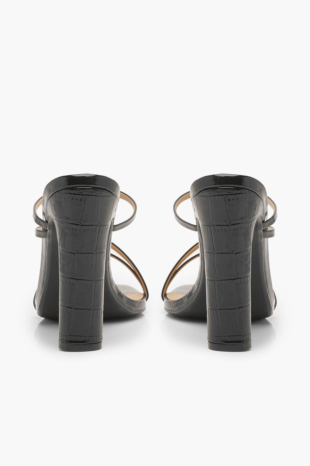 Croc Square Toe Strappy Mules