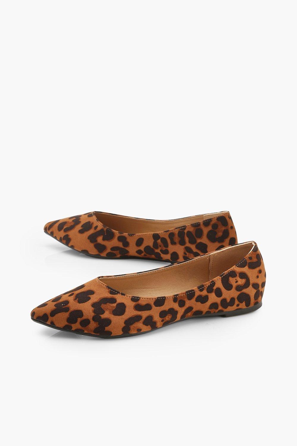 wide width leopard flats