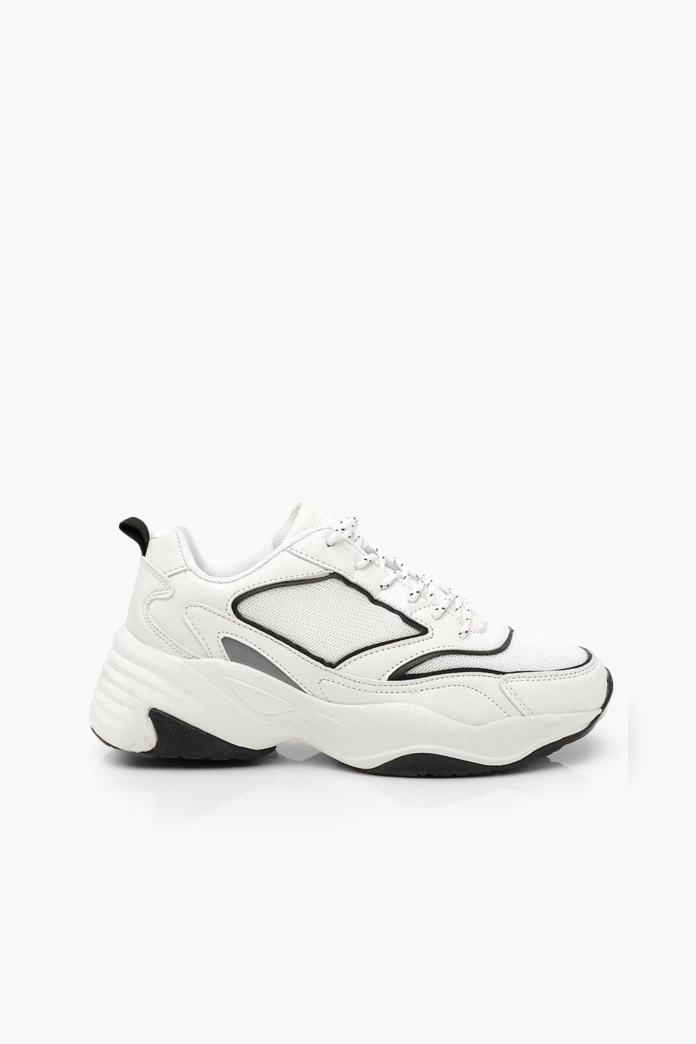 reflective chunky trainers