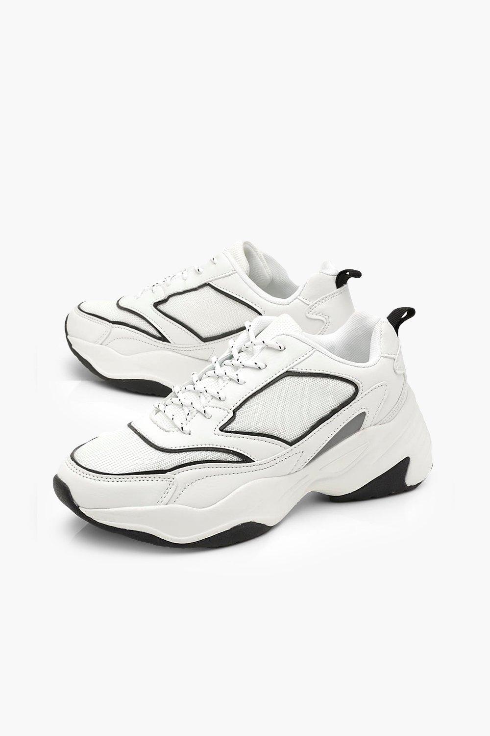 reflective chunky trainers
